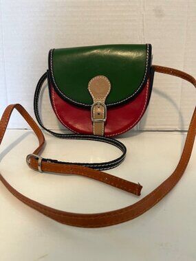 Vera Pelle leather mini saddle bag.